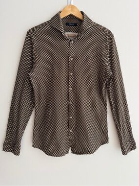 DESOTO Luxury Line Long Sleeve Button Front Shirt Cotton Jersey Casual Comfort